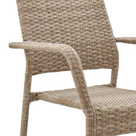 Manhattan Comfort Genoa Patio Dining Armchair in Nature Tan Weave OD-DC002-NE